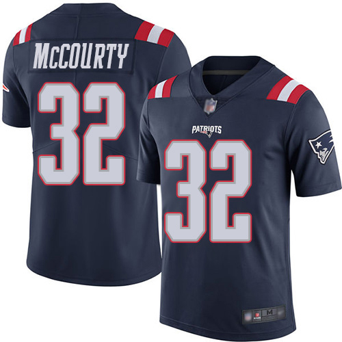 New England Patriots Football 32 Rush Vapor Limited Navy Blue Men Devin McCourty NFL Jersey